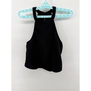 Silence + Noise Womens Black Halter Neck Crop Top Size M Festival Chic Urban